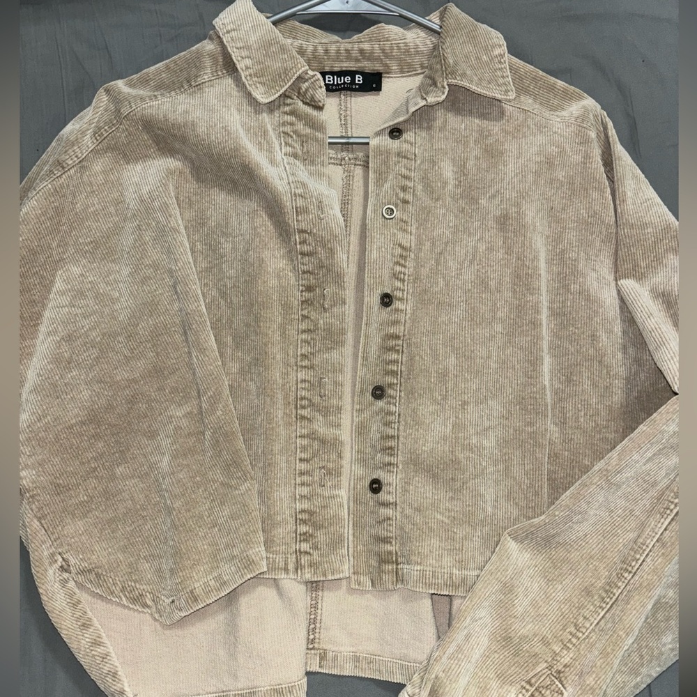 ribbed cropped corduroy jacket